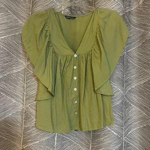 💙 Green buttoned blouse